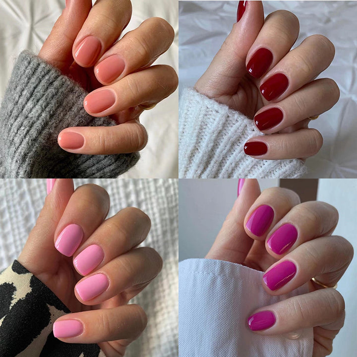 Elegant artificial nails with gold trim Bowlift