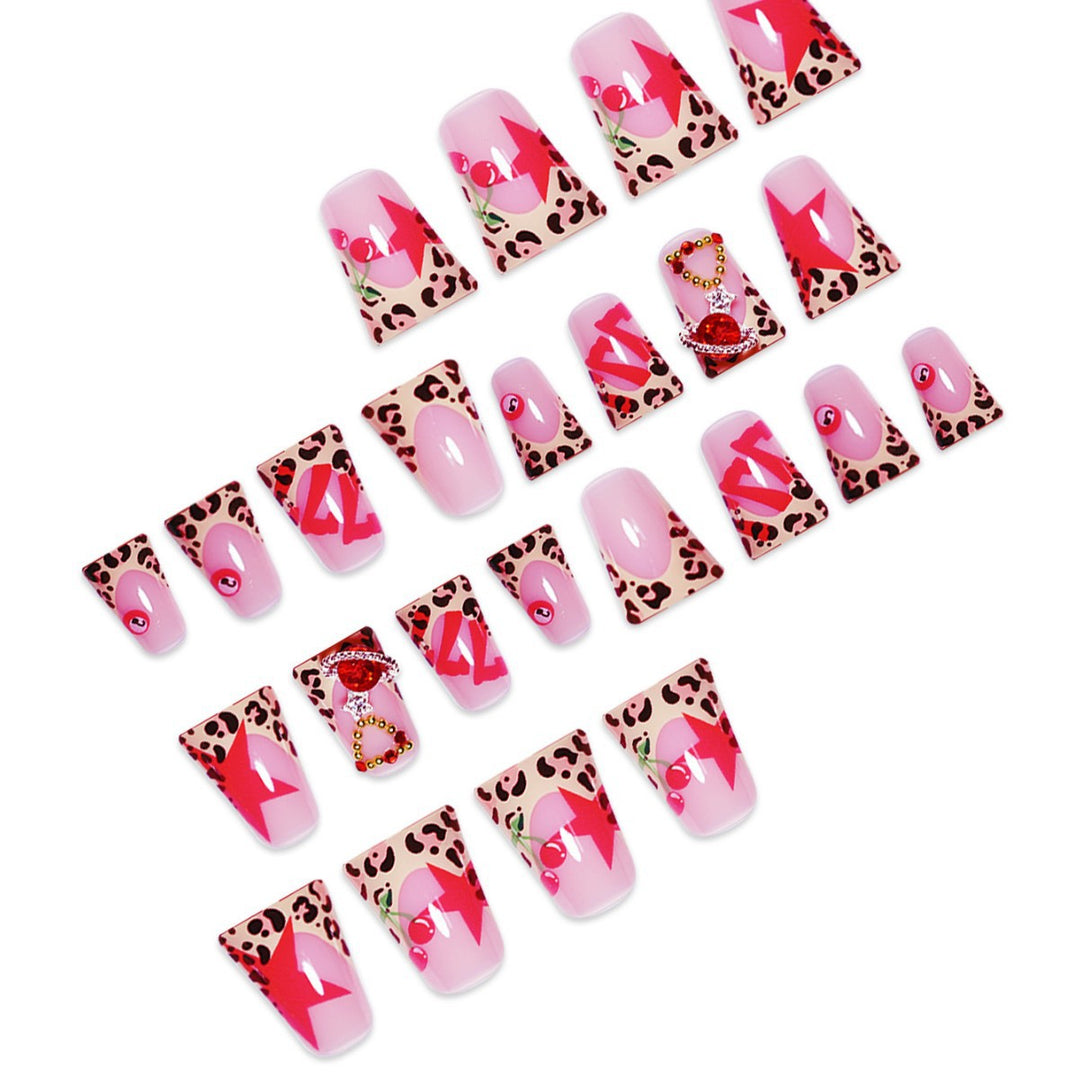 Artistic Leopard Print Press-On Nail Extensions Bowlift