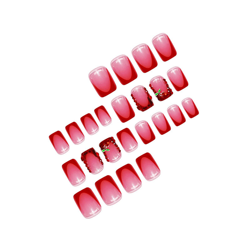 Artistic Press-On Nail Set with Floral Embellishments Bowlift