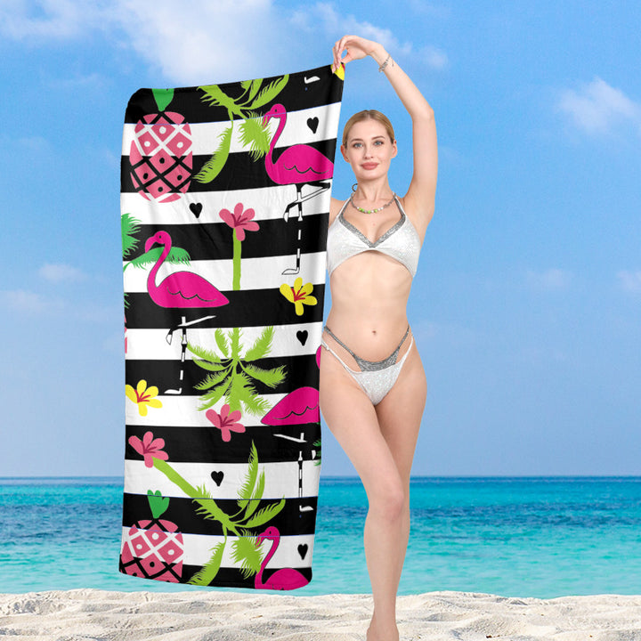 Beach towel with exotic flamingo motif Bowlift