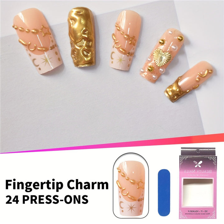 Decorative Gold Embellished Nail Art Kit Bowlift