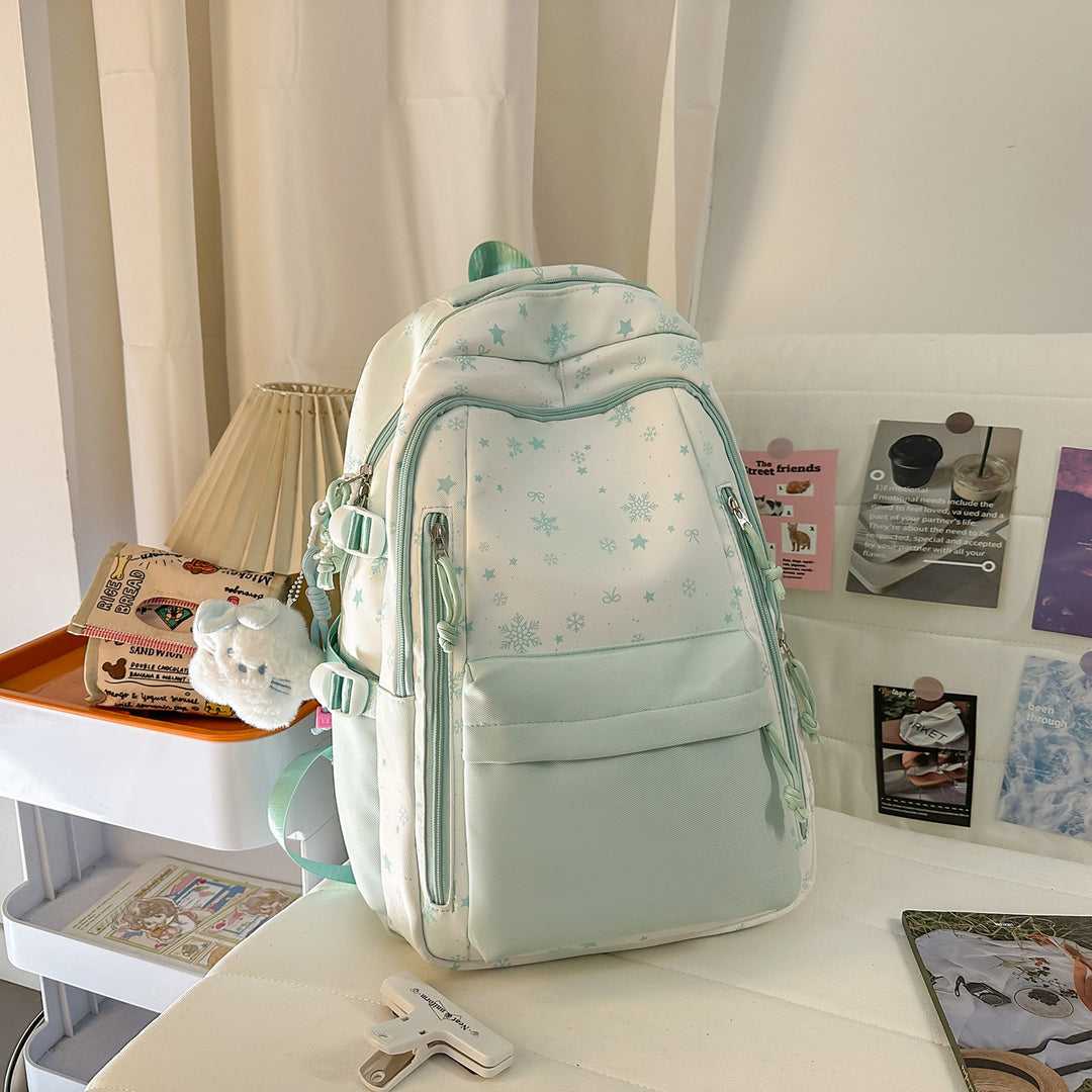 Backpack with Elegant, Floral Design and Many Compartments Bowlift