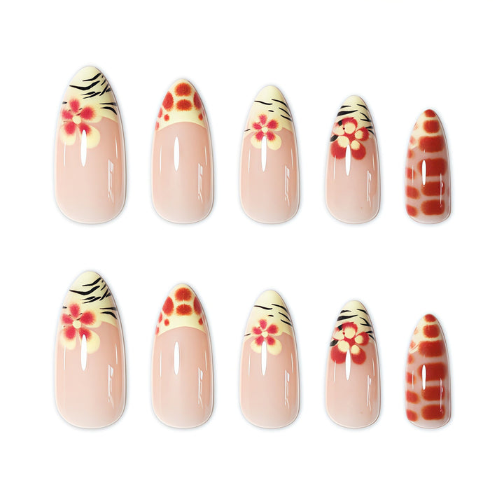 Artistic Floral Press-On Nail Set Bowlift 1787368887