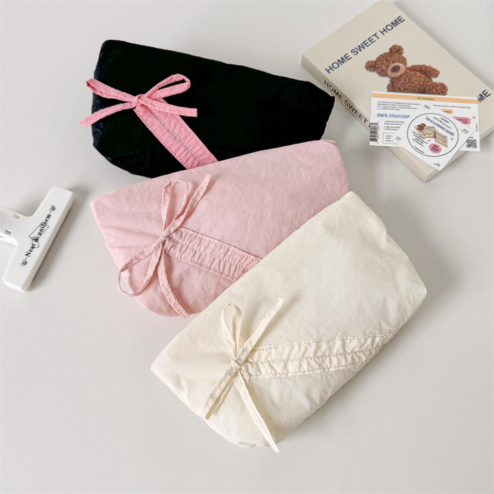 Quilted Pencil Case with Ribbon Closure Bowlift