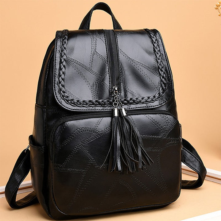 Chic Textured Leather Backpack Bowlift