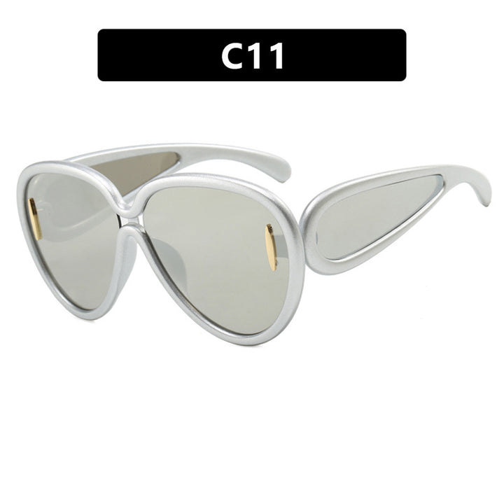 Women extravagant sunglasses in creative design Bowlift