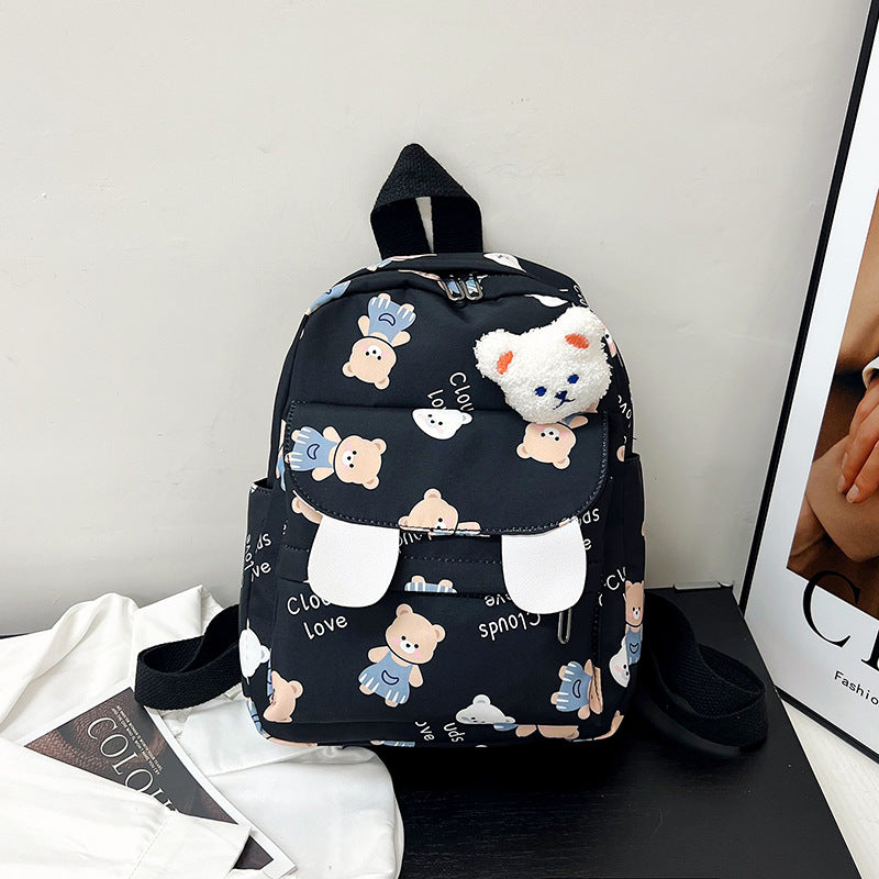 Cute Plush Bear-Themed Mini Backpack Bowlift