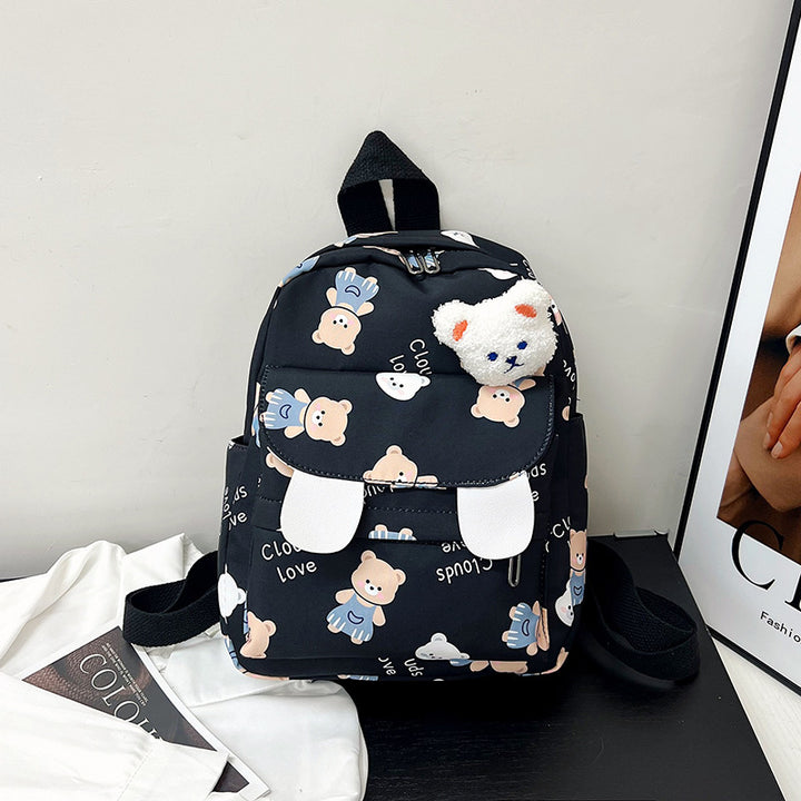 Cute Plush Bear-Themed Mini Backpack Bowlift