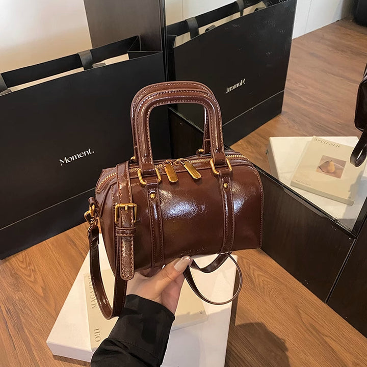 Soft Leather Handheld Satchel Bowlift