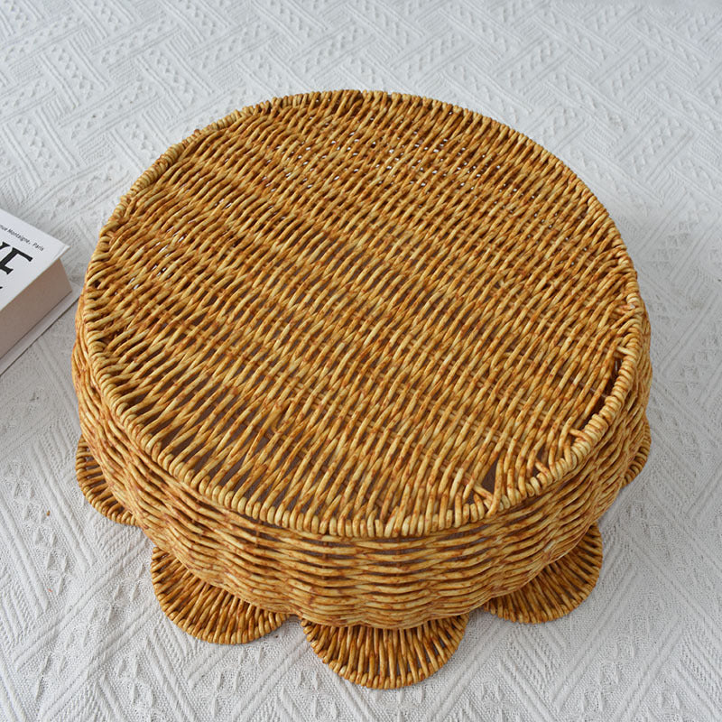 Decorative Woven Flower-Shaped Basket Bowlift