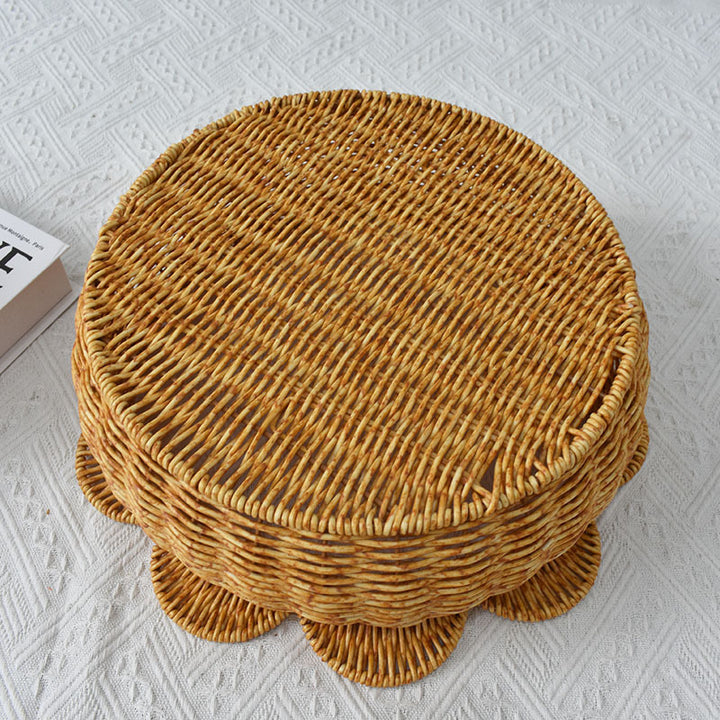 Decorative Woven Flower-Shaped Basket Bowlift