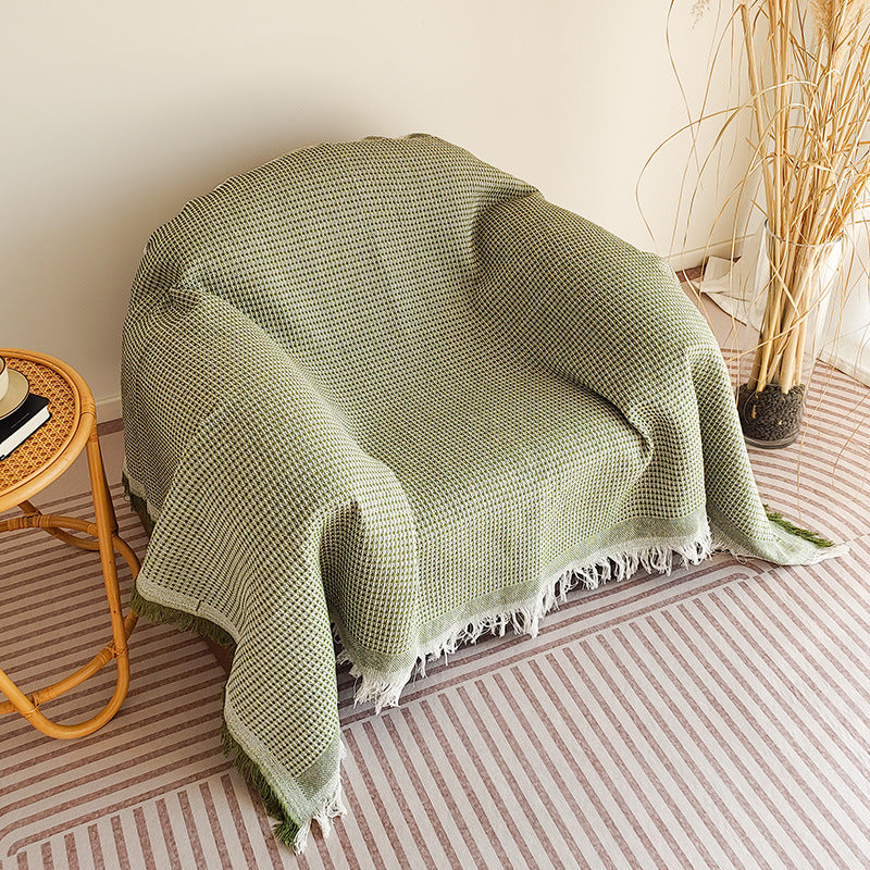 Cozy Waffle Weave Throw Blanket