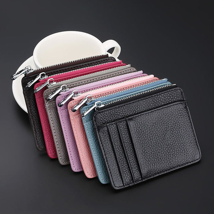 Premium Leather Zip-Around Card Case Bowlift