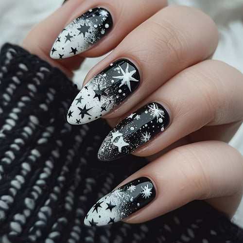 Artificial nail set with star motif Bowlift
