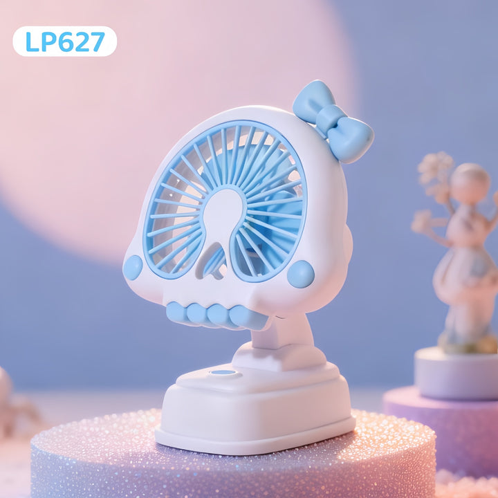 Ladies Portable Table Fan in playful skull design Bowlift