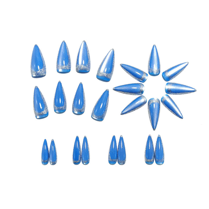 Glamorous artificial nails in elegant stiletto design with sparkling accents Bowlift