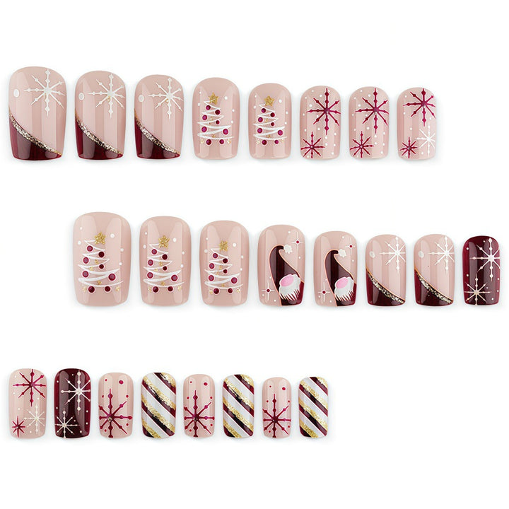 Artificial Nails in Festive Christmas Design Bowlift