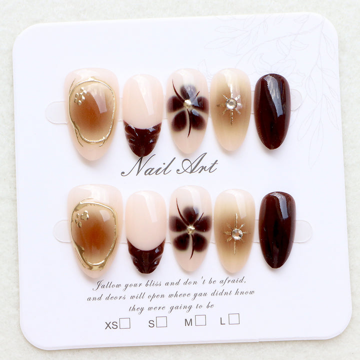 Elegant Artistic Press-On Nail Designs Bowlift