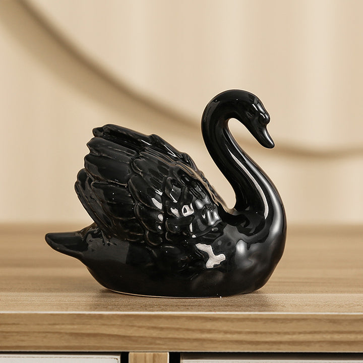 Elegant ceramic swan figure Bowlift