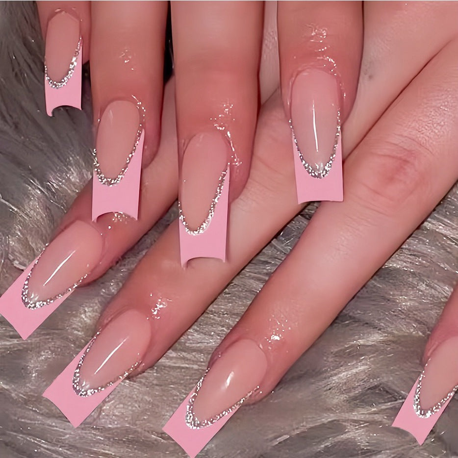 Artificial nail set with elegant glitter decorations Bowlift
