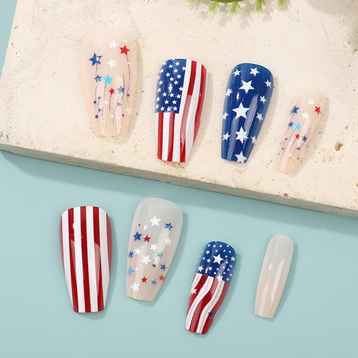 Patriotic design artificial nails Bowlift