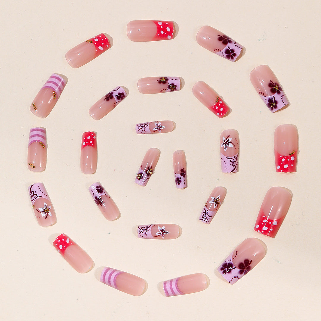 Luxurious Floral 3D Acrylic Nail Art Extensions Bowlift
