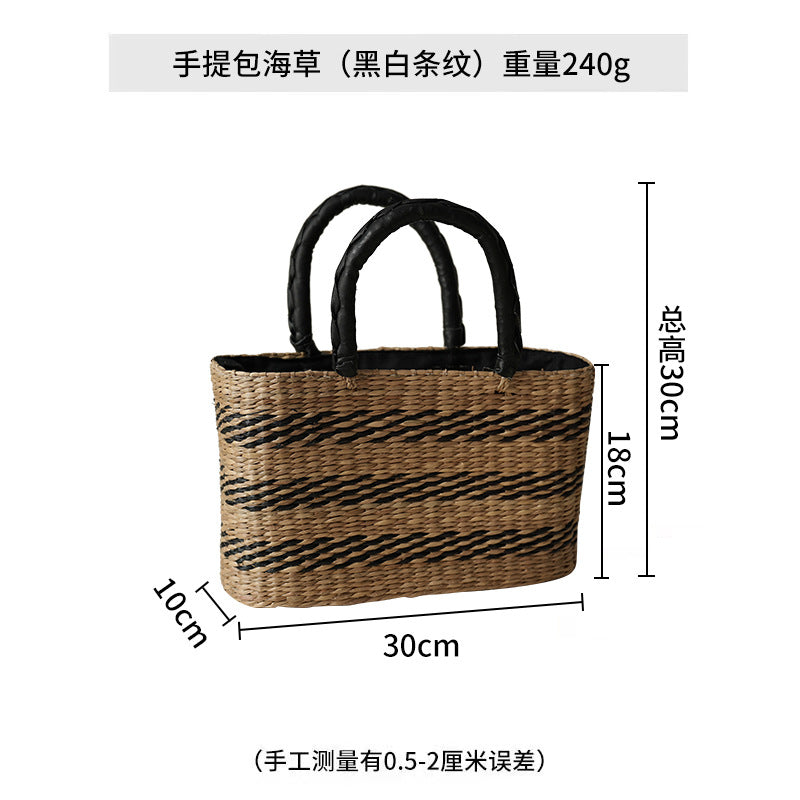 Women's handcrafted tote bag made from sustainable seagrass with stylish handles Bowlift