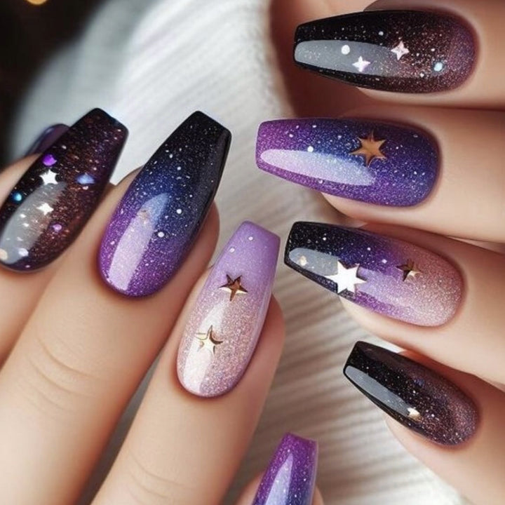 Galaxy-Inspired 3D Nail Art Extensions Bowlift