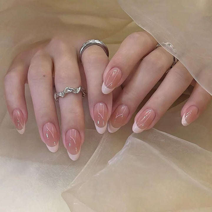 Elegant French Tip Press-On Nails Bowlift 1789388962