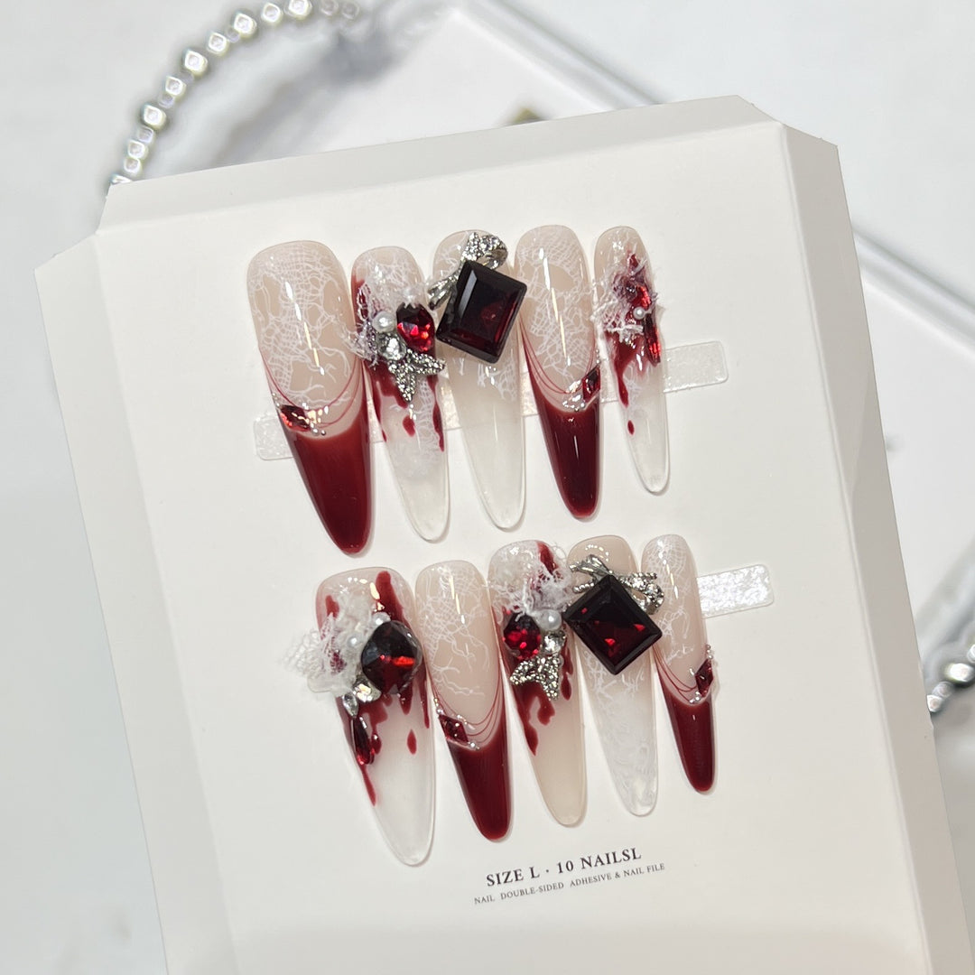 Elegant Decorative Press-On Nail Art Set Bowlift