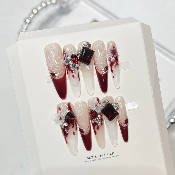 Elegant Decorative Press-On Nail Art Set Bowlift