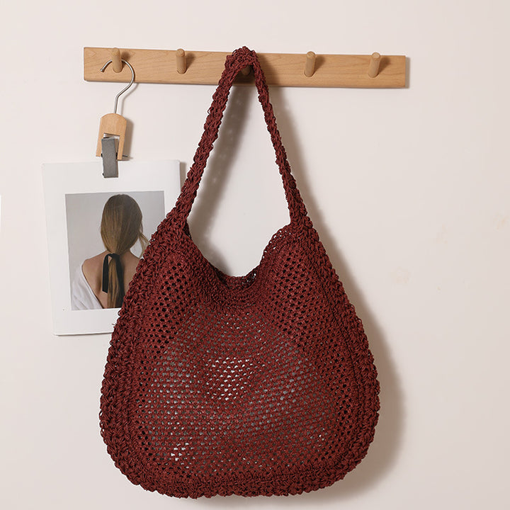 Hand-knotted net tote bag Bowlift