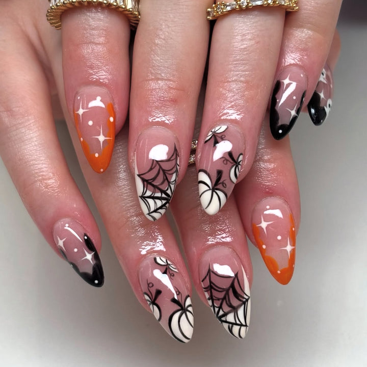 Halloween Artificial Nail Set with Creepy Designs Bowlift