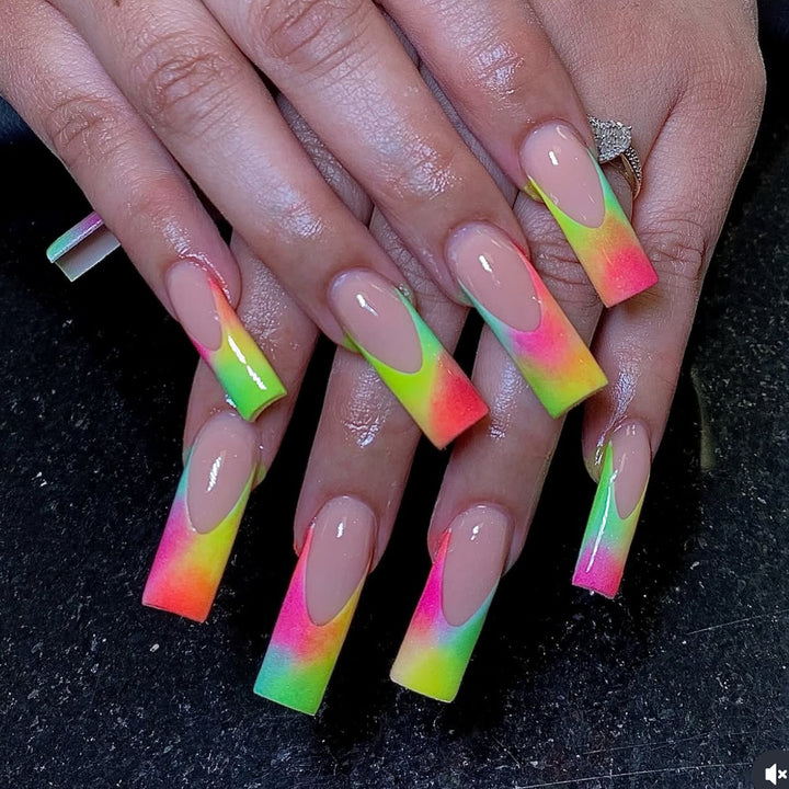 Long Ombre Press-On Nails Bowlift