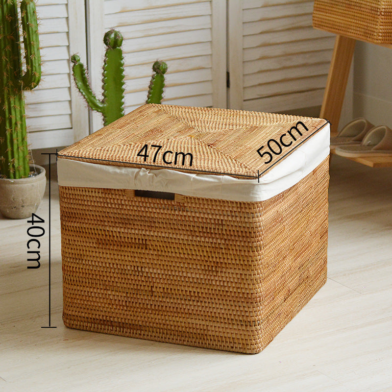 Women rectangular rattan storage basket Bowlift