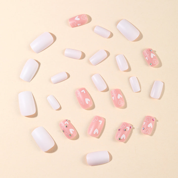 Heart-Accent Acrylic Nail Art Extensions Bowlift 1789713427