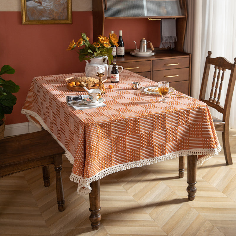 Textured Checkered Table Cover