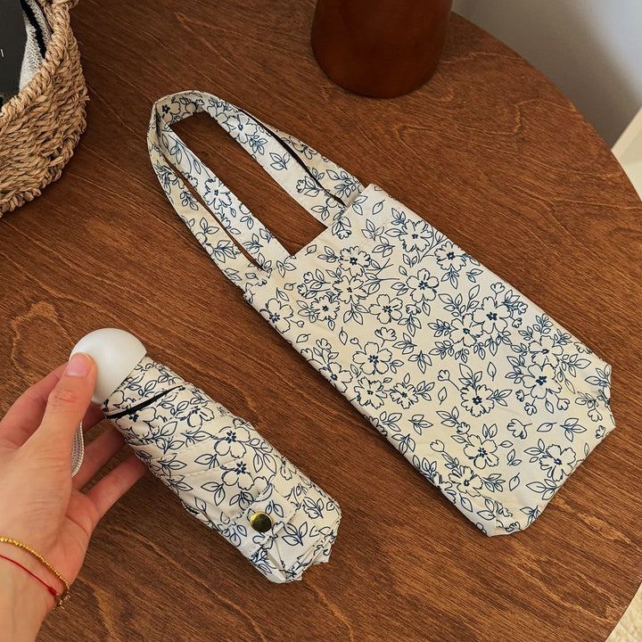 Women's Foldable Shopping Bag with Floral Design Bowlift