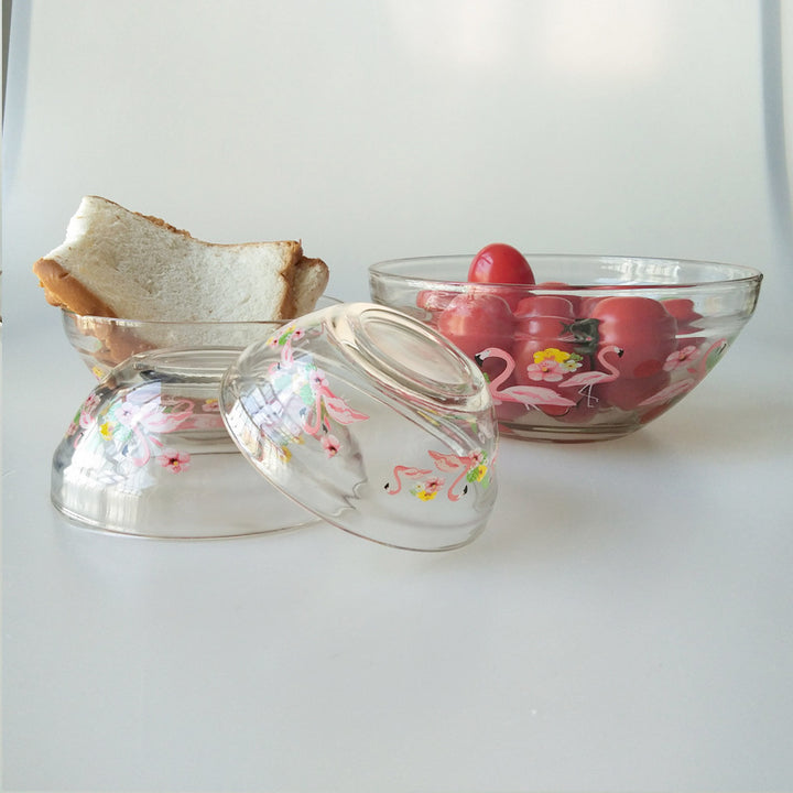 Ladies Storage Bowls Set with Colorful Flamingo Motifs Bowlift