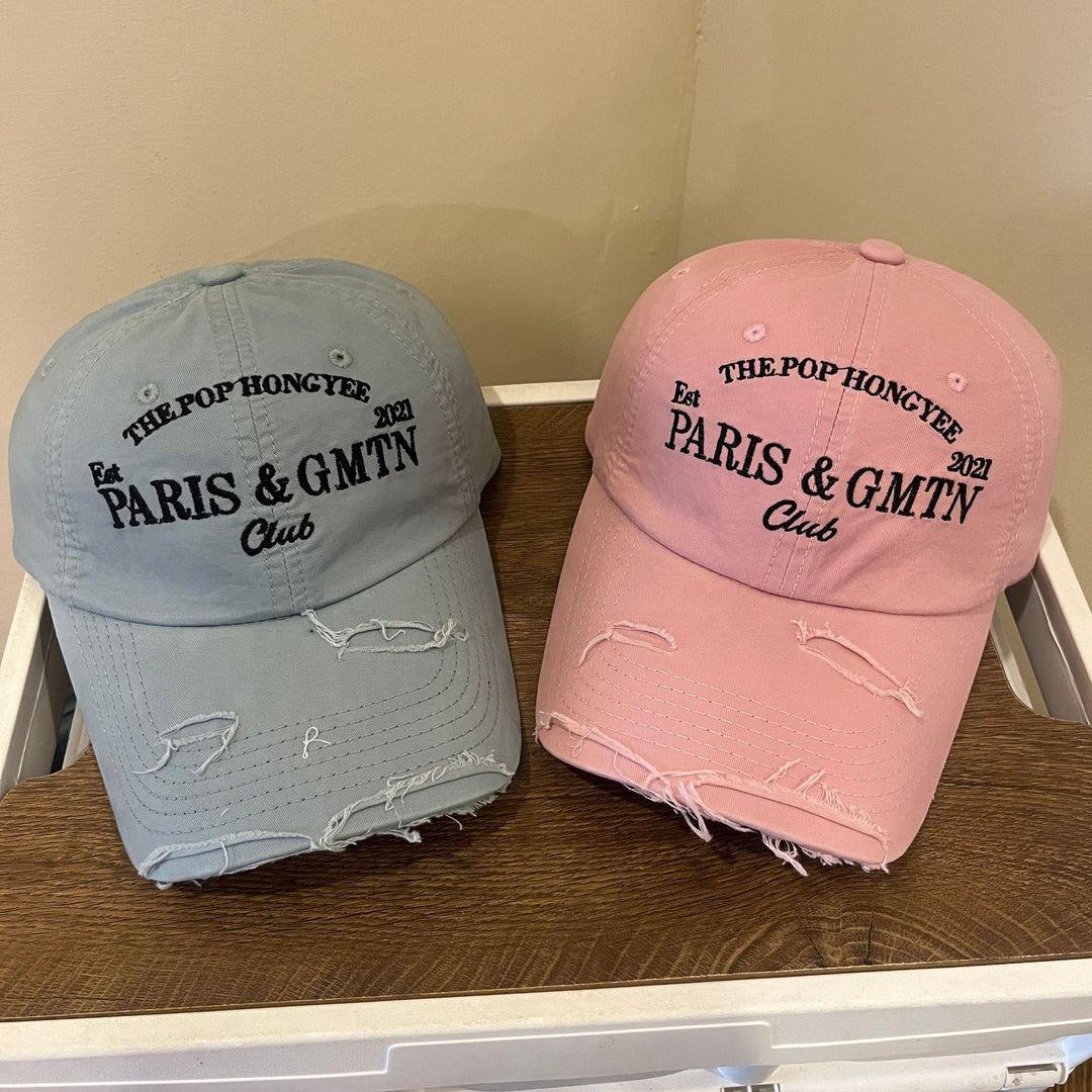 Men's Distressed Cotton Twill Baseball Cap Bowlift