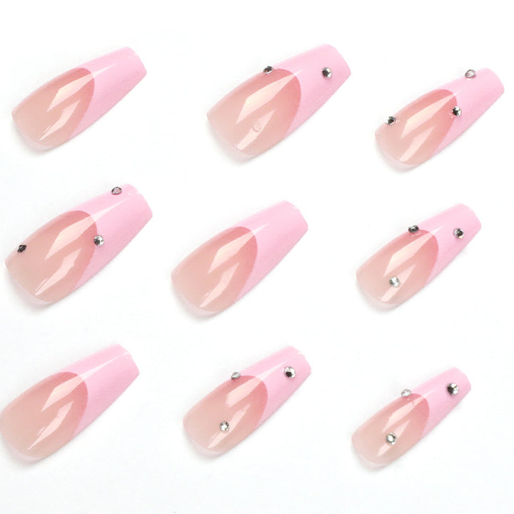 Elegant artificial nails with glitter and ombre effect Bowlift
