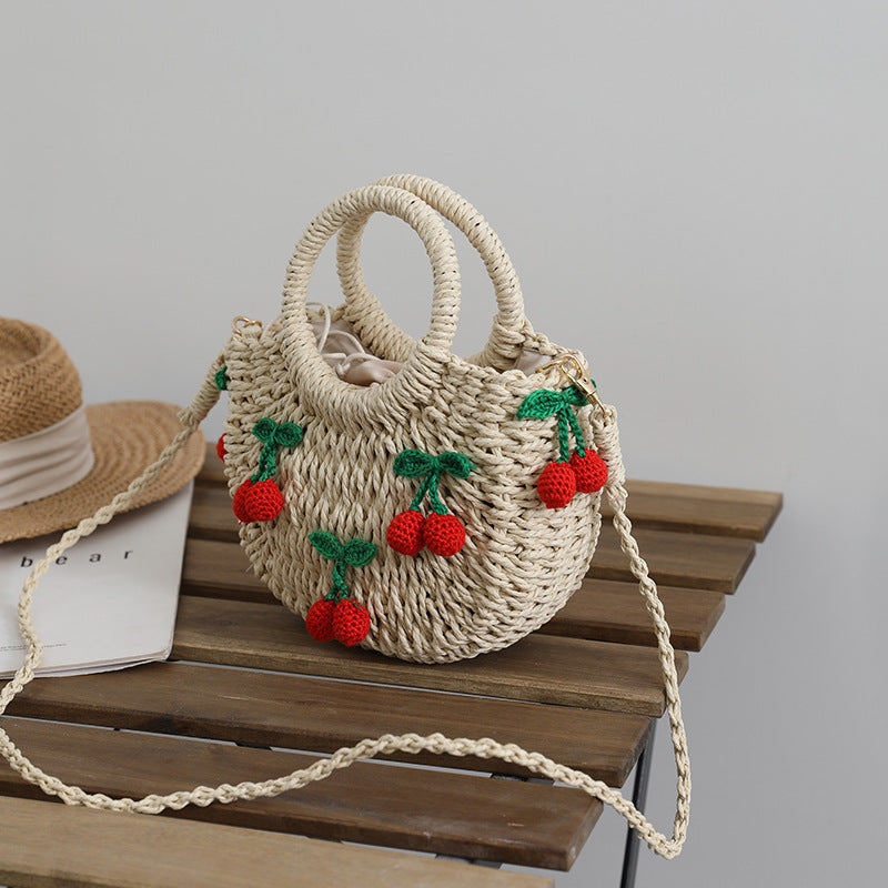 Bast bag with cheerful strawberry motifs Bowlift