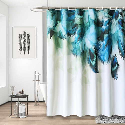Artistic Feather Print Shower Curtain Bowlift