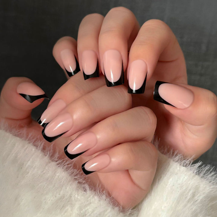 Elegant French Tip Nail Extensions Bowlift