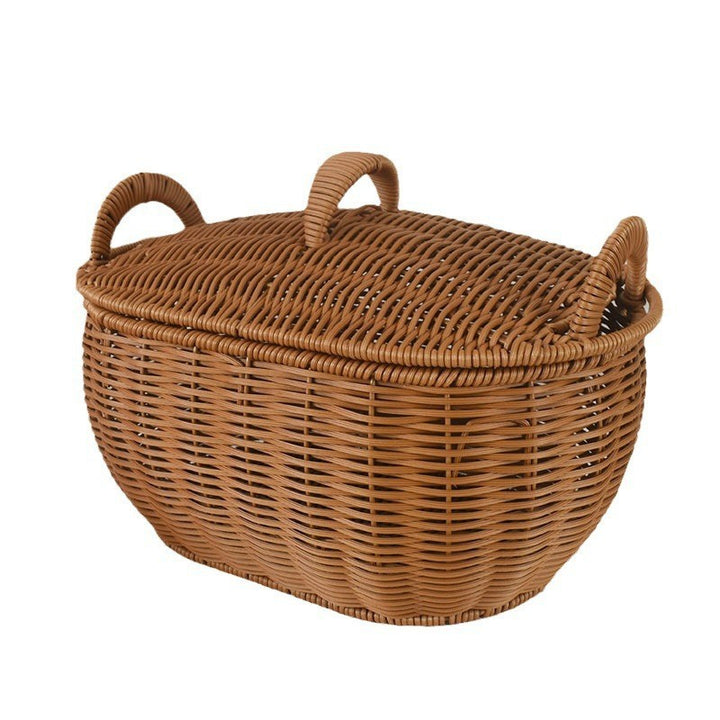 Handwoven Wicker Storage Basket Bowlift
