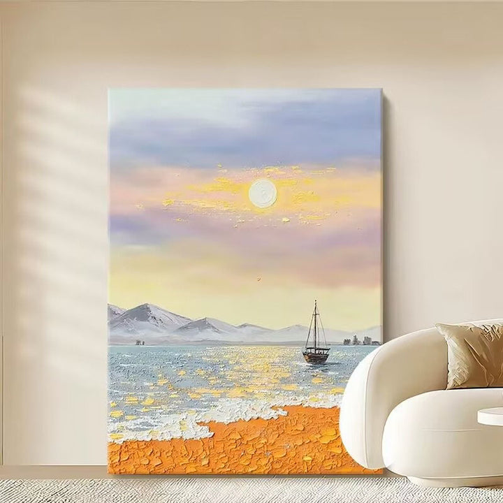 Textured Coastal Seascape Canvas Art