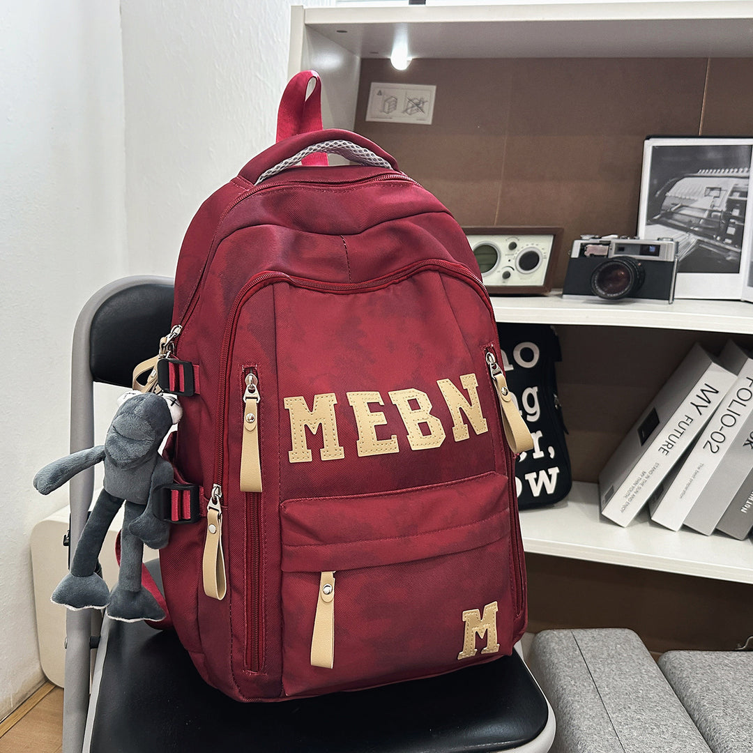 Trendy Letter-Embroidered Backpack