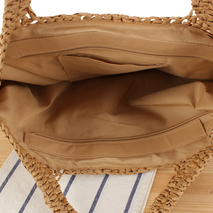 Large Handmade Straw Shopping Bag Bowlift
