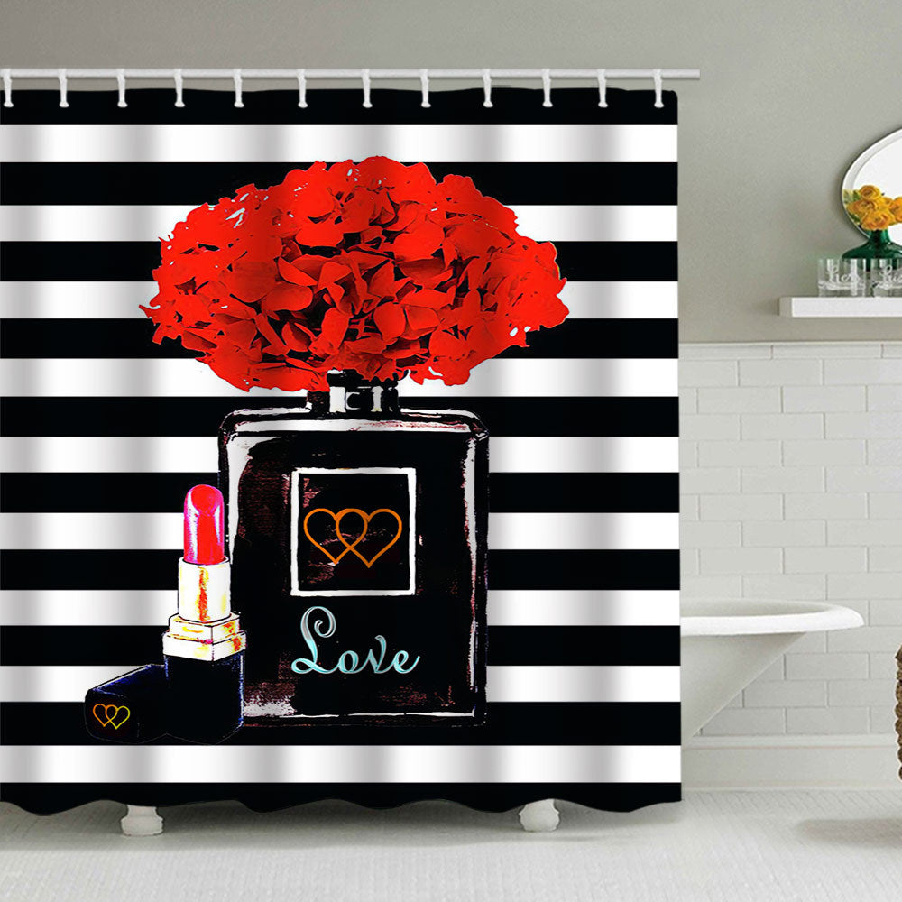 Romantic Floral Swan Shower Curtain Bowlift