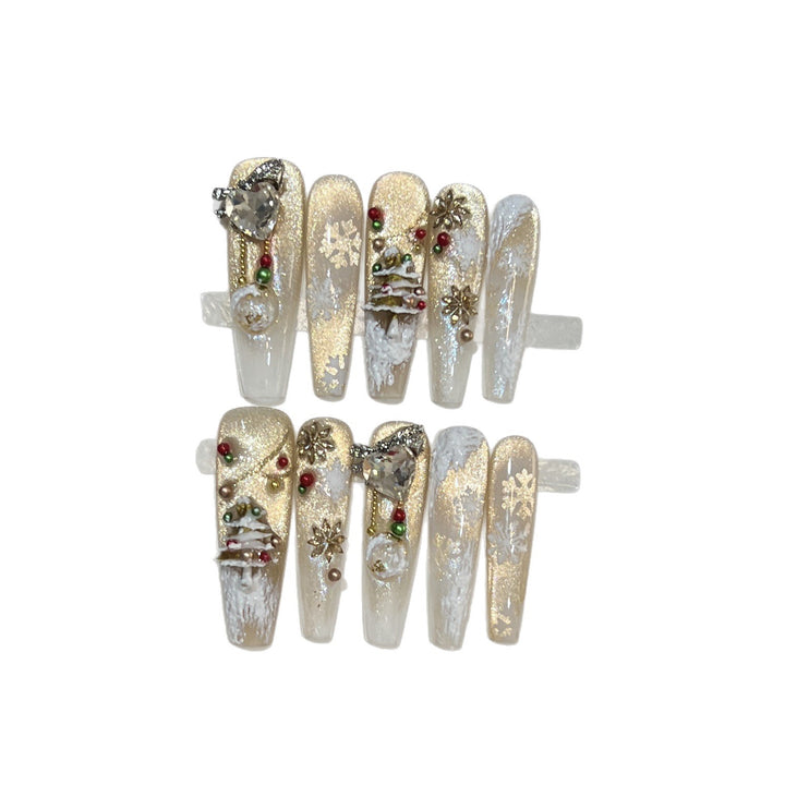 Festive Glamour Stiletto Press-On Nail Art Set Bowlift
